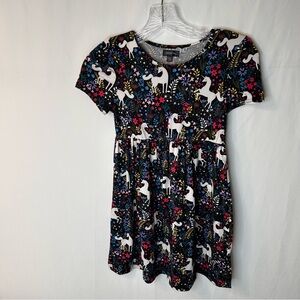 Picapino Girl’s Unicorn Floral Multicolor Red White Casual Sundress Size 8